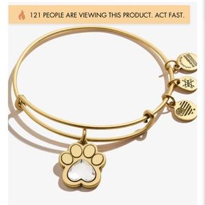 NWT Alex & Ani Crystal Paw Print gold charm bracelet